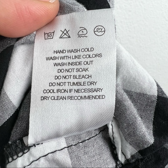 FARROW Chaumont Dress in Black and White Buffalo Check, Asymmetrical Hem, Size S - Picture 10 of 13